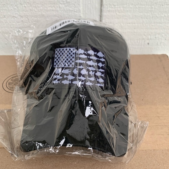Mens Fishing American Flag Cap Trucker Hat Snapback Hats Black Nwt - Picture 3 of 9